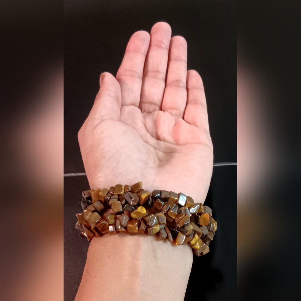 Vintage Tigers Eye Bracelet Lucky Stretch Bracelet